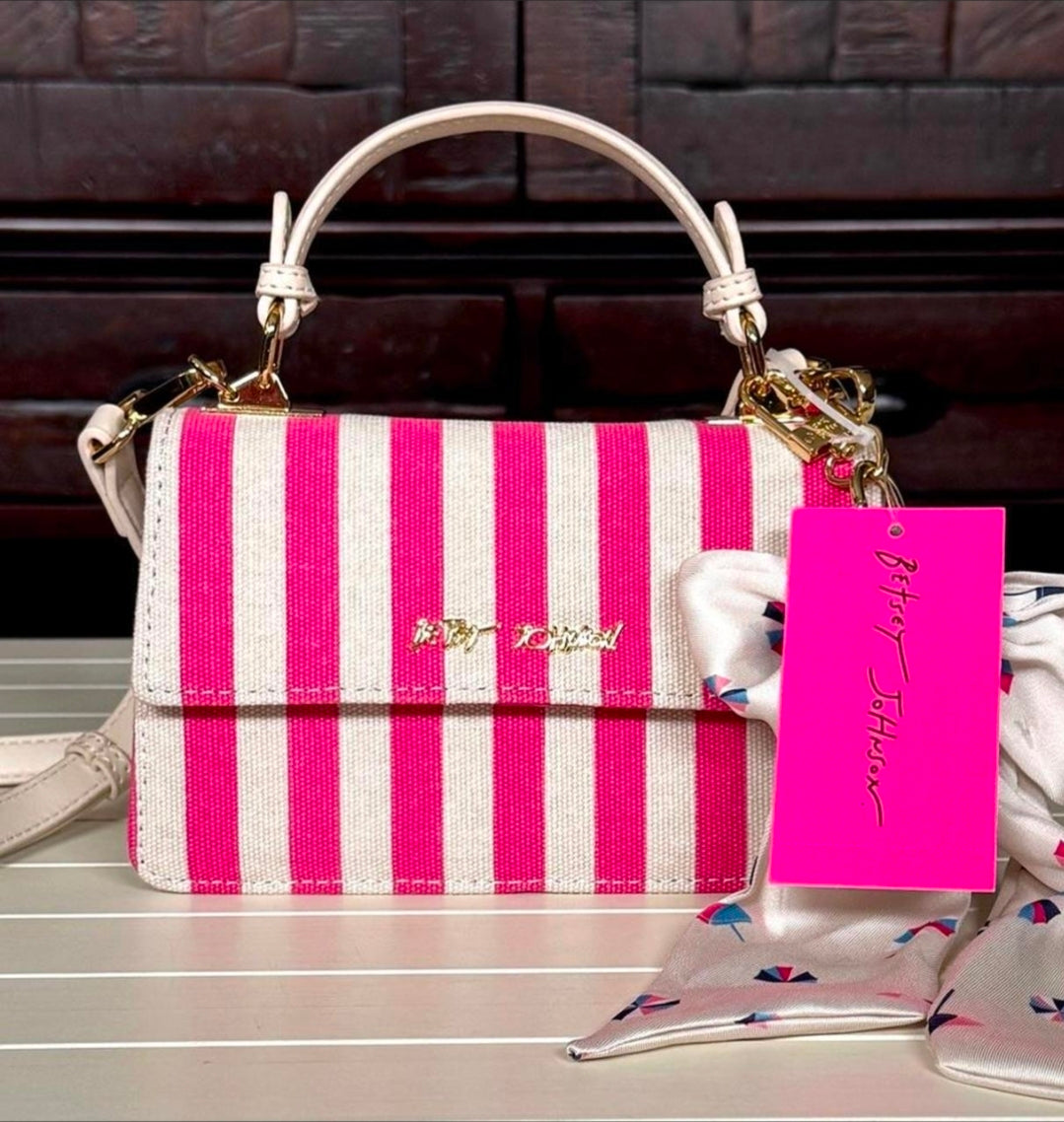 Betsey Pink Stripe Bag